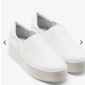 VINCE White Warren Platform Sneakers